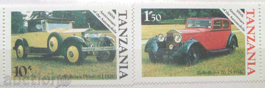 1985 Τανζανία - αυτοκίνητα αντίκες / 4 σήματα και μπλοκ /