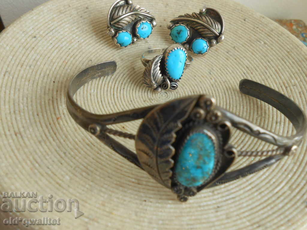 Delivery of Silver BRACELET and Ring, Silver 925 and Turquoise
