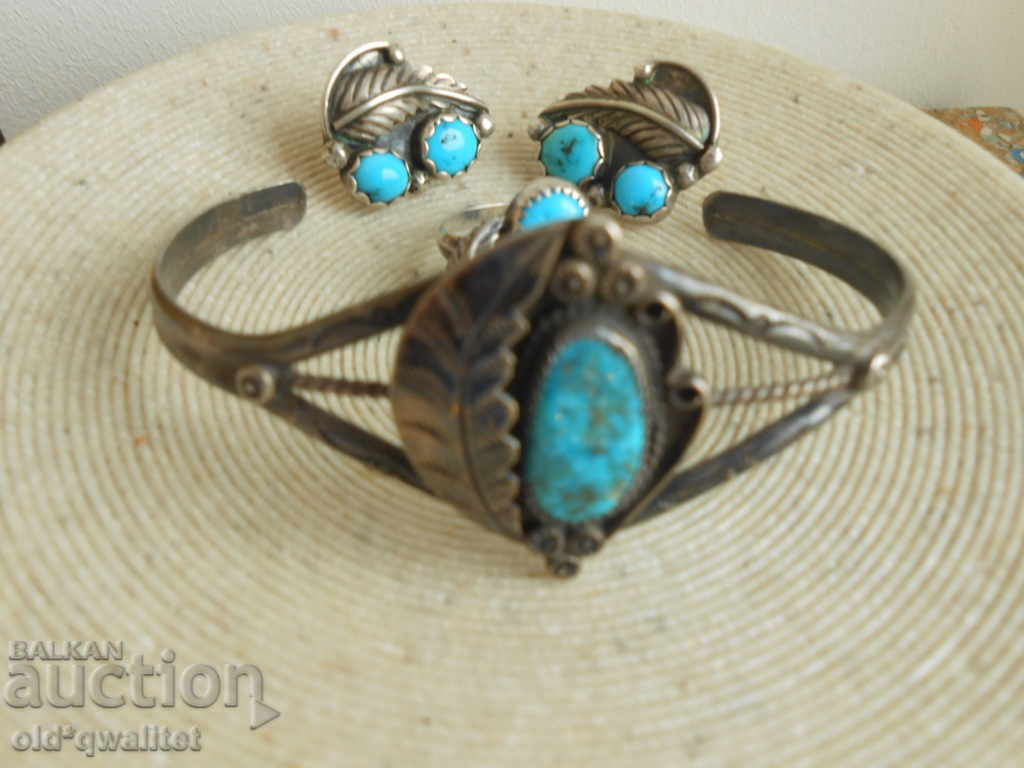 Silver BRACELET and Ring, Silver 925 and Turquoise - 6
