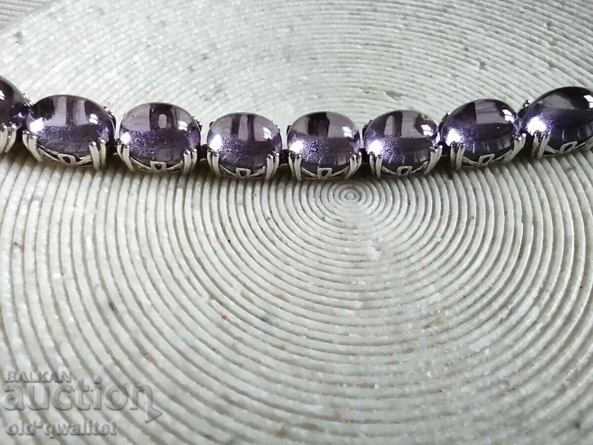 BRACELET, silver with purple stones, Silver 925 - 6 BRACELET, silver with purple stones, Silver 925 - 6