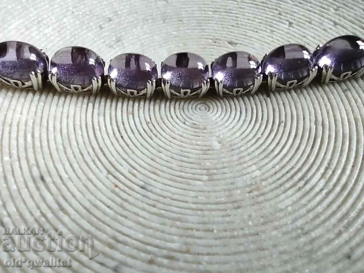 BRACELET, silver with purple stones, Silver 925 - 7 BRACELET, silver with purple stones, Silver 925 - 7