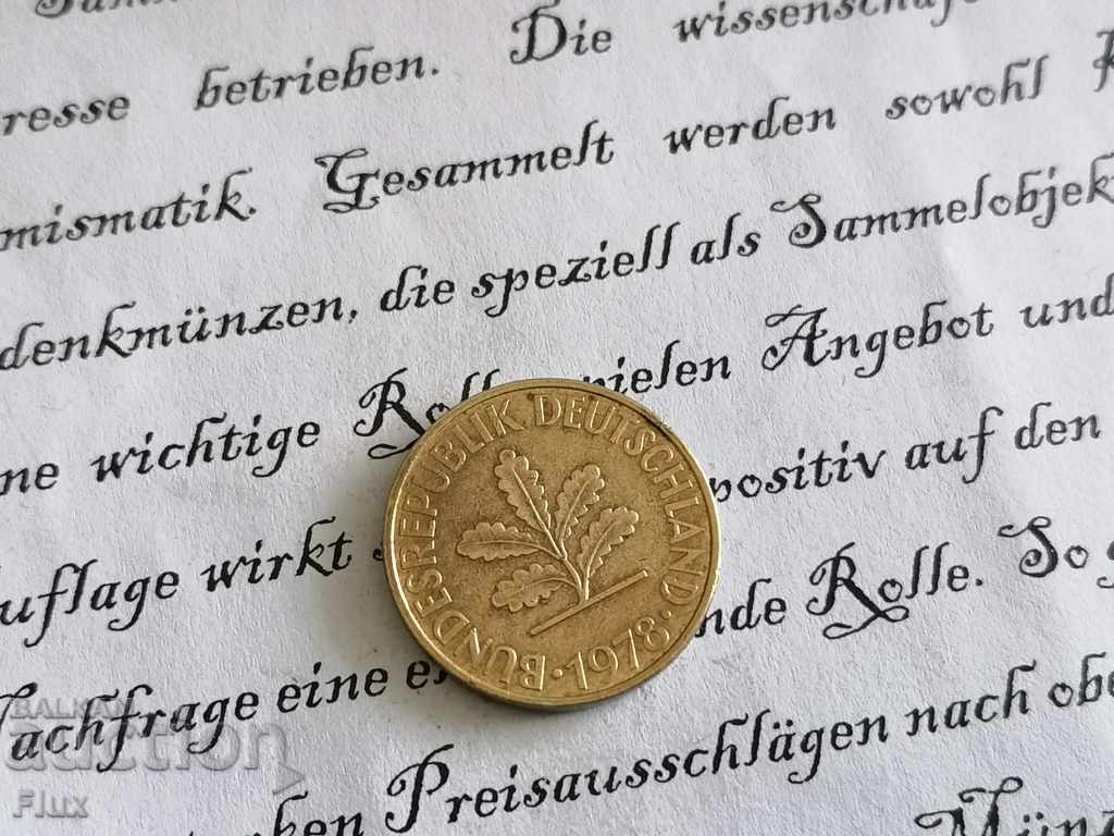 Coin - Germany - 10 pfennigs 1978; J series with price 0.80 BGN | € 0.41 Coin - Germany - 10 pfennigs 1978; J series with price 0.80 BGN | € 0.41