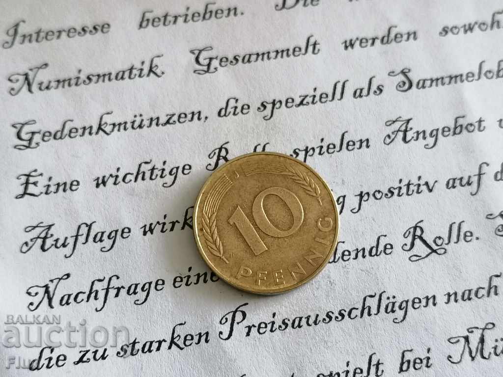 Monedă - Germania - 10 pfennigs 1978; Seria J