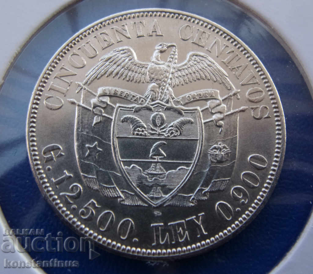 Colombia 50 Centavo 1934 UNC Rare