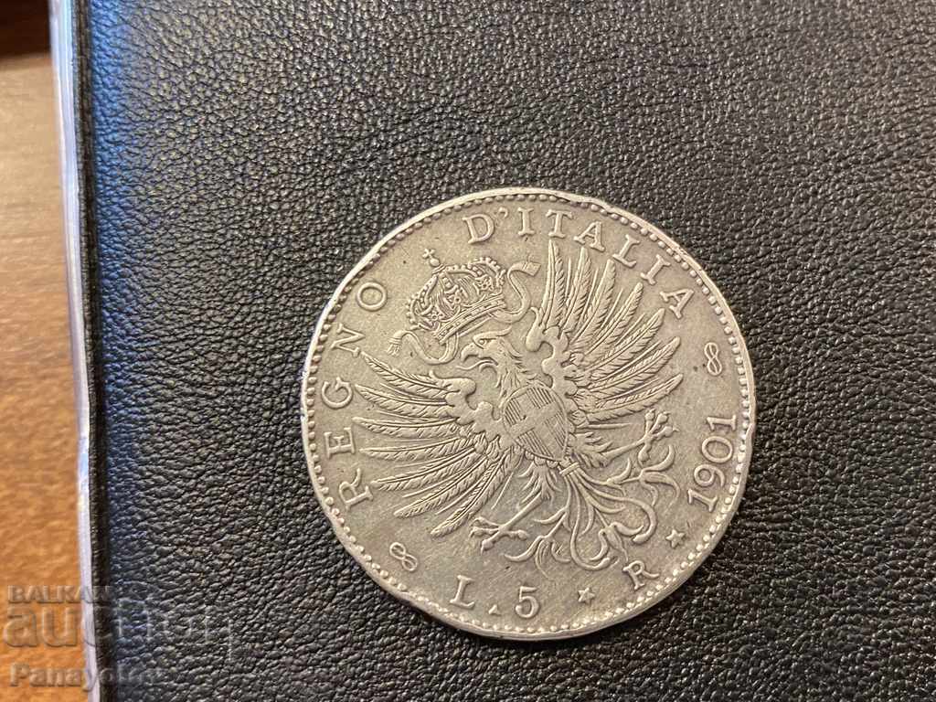 5 Lira 1901 Victor Emmanuel II 5R RARE ITALIAN COIN with price 3999.00 BGN | € 2044.66 5 Lira 1901 Victor Emmanuel II 5R RARE ITALIAN COIN with price 3999.00 BGN | € 2044.66