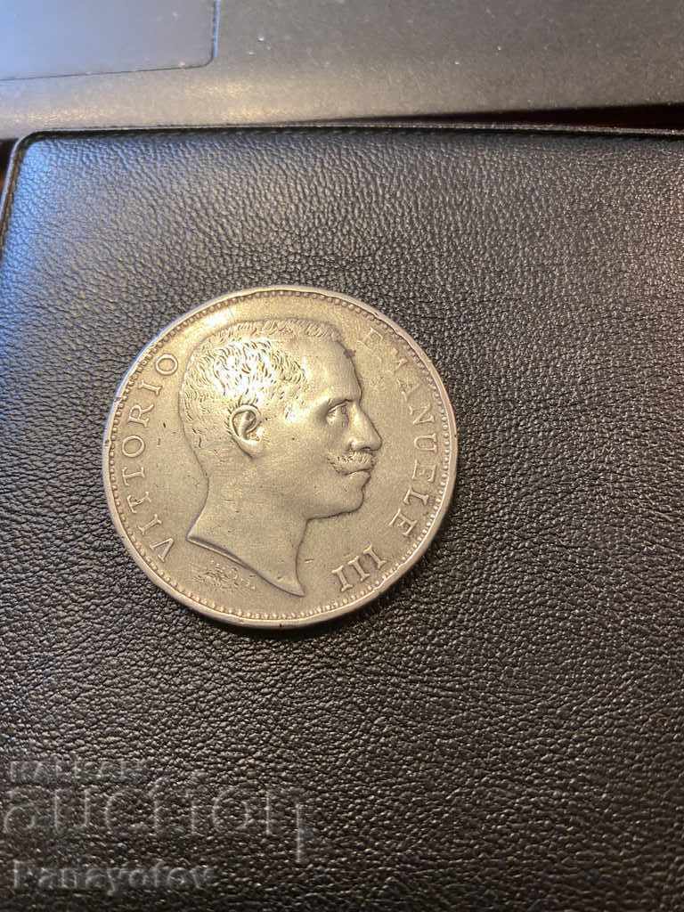 5 Lira 1901 Victor Emmanuel II 5R RARE ITALIAN COIN