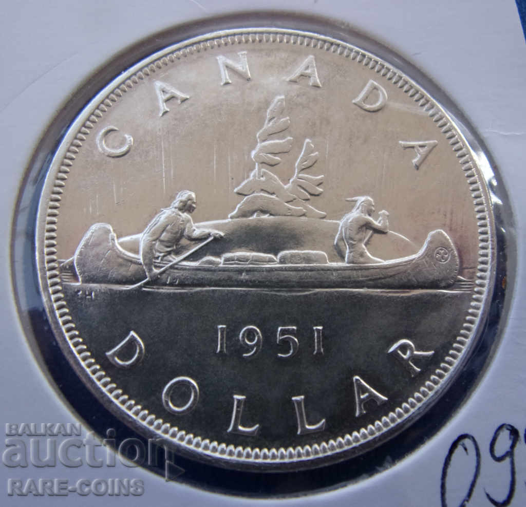 Canada 1 dolar 1951 UNC Rare Original