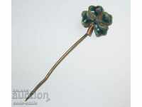 Old badge pin four-leaf clover Kingdom of Bulgaria