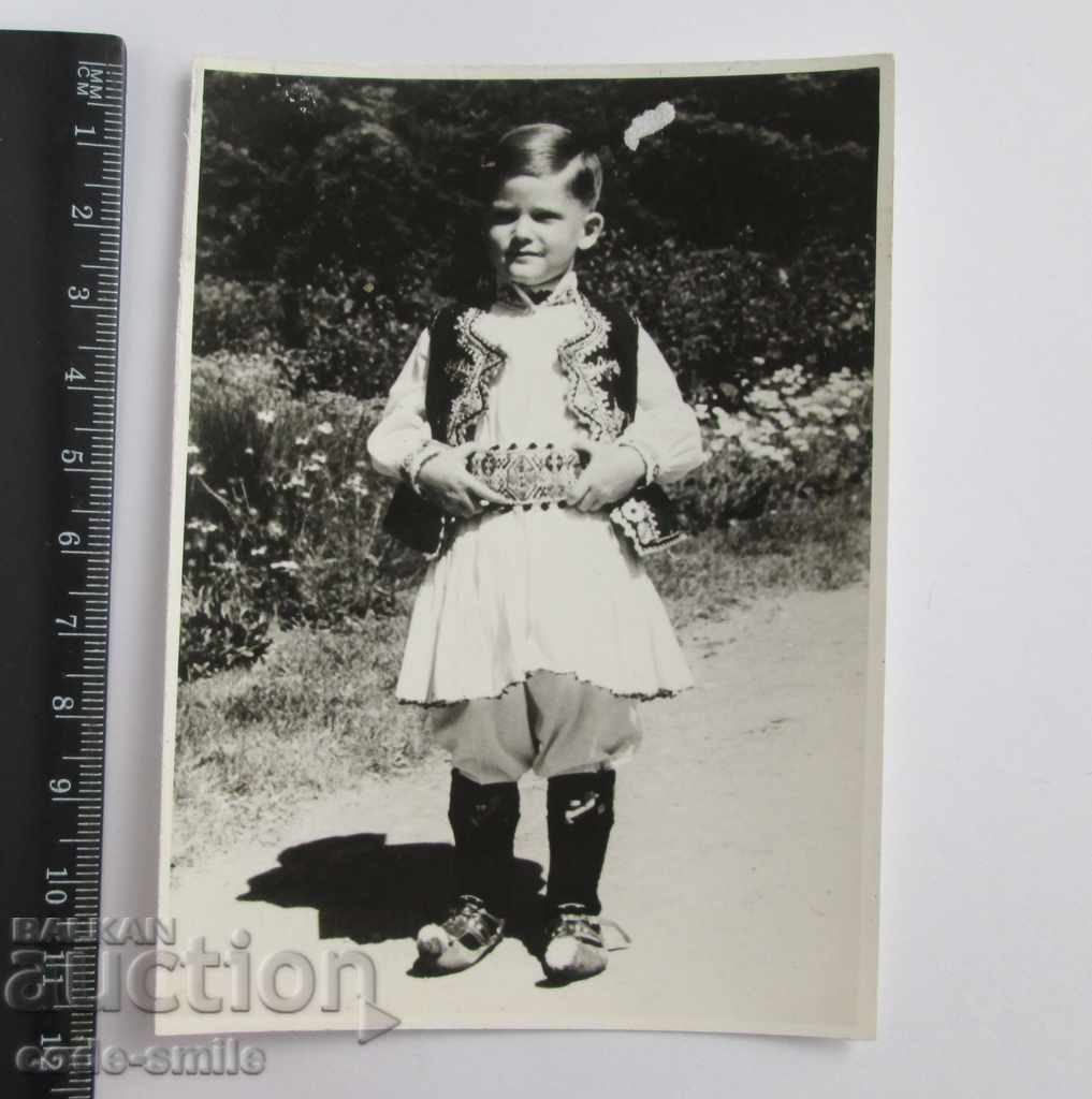 Auction Old photo photography Tsar Simeon as a child in traditional costume Auction Old photo photography Tsar Simeon as a child in traditional costume