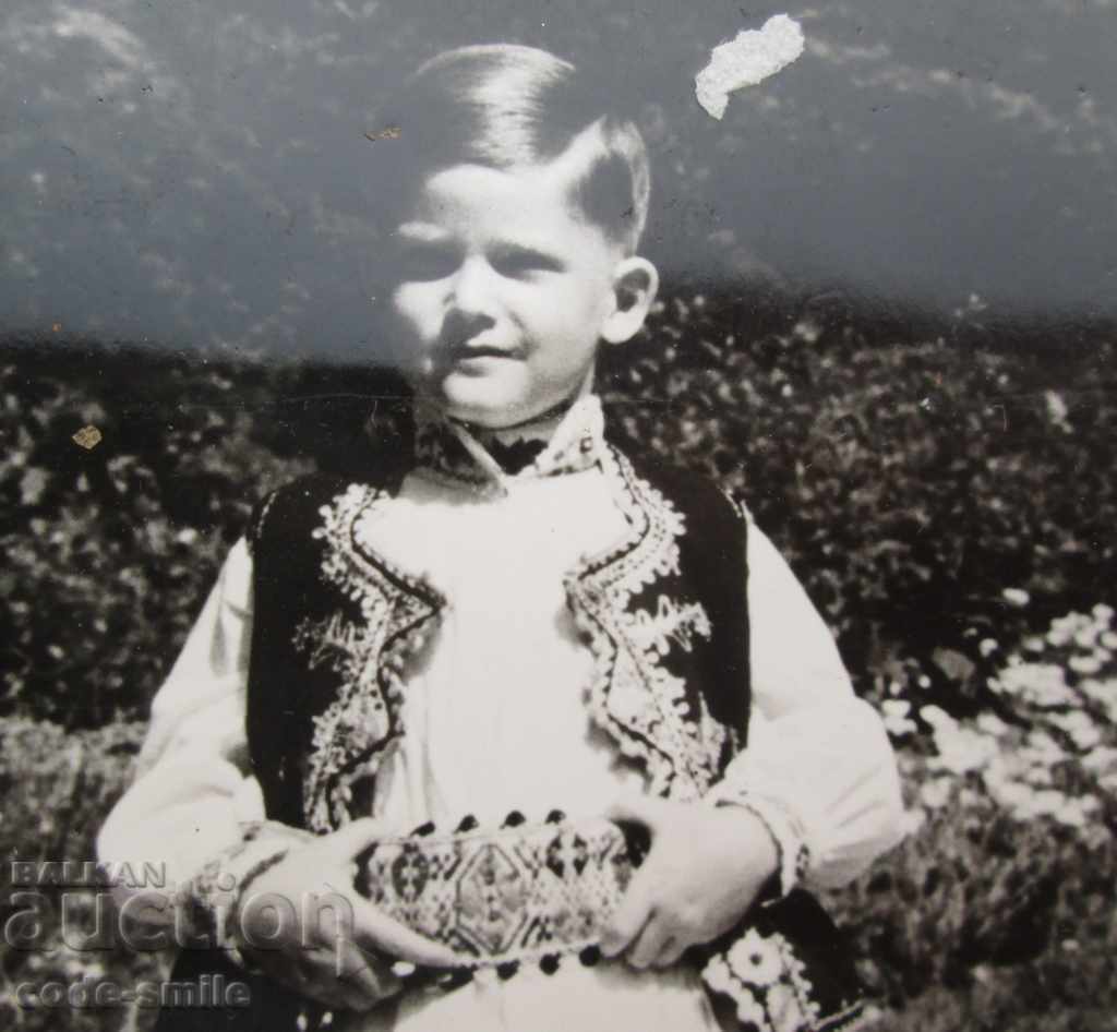 Delivery of Old photo photography Tsar Simeon as a child in traditional costume Delivery of Old photo photography Tsar Simeon as a child in traditional costume