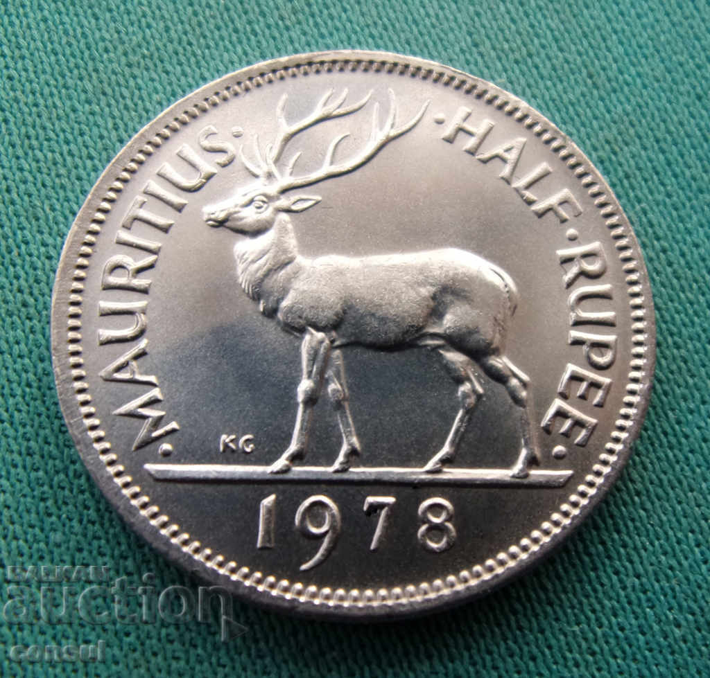 Mauritius ½ Rupie 1971 Monedă Rară