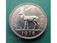 Mauritius ½ Rupie 1971 Monedă Rară
