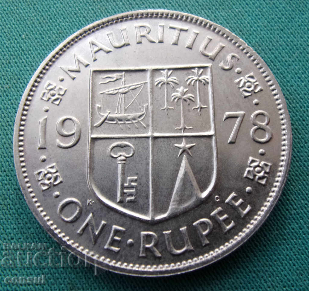 Мавриции  1  Рупия 1978  Рядка Монета