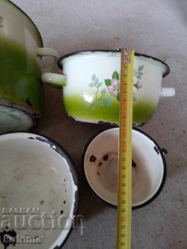 Old enameled dishes, enameled pot - 5 Old enameled dishes, enameled pot - 5
