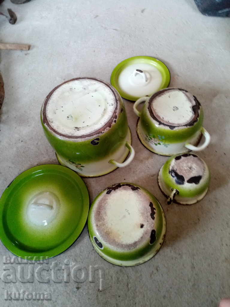 Old enameled dishes, enameled pot - 7 Old enameled dishes, enameled pot - 7