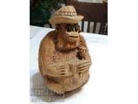 Ancient Monkey Figure Made of Coconut