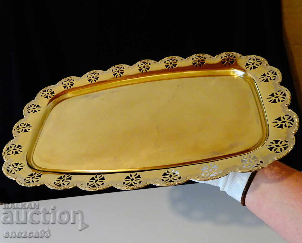 Brass tray, openwork, Baroque with price 39.00 BGN | € 19.94 Brass tray, openwork, Baroque with price 39.00 BGN | € 19.94