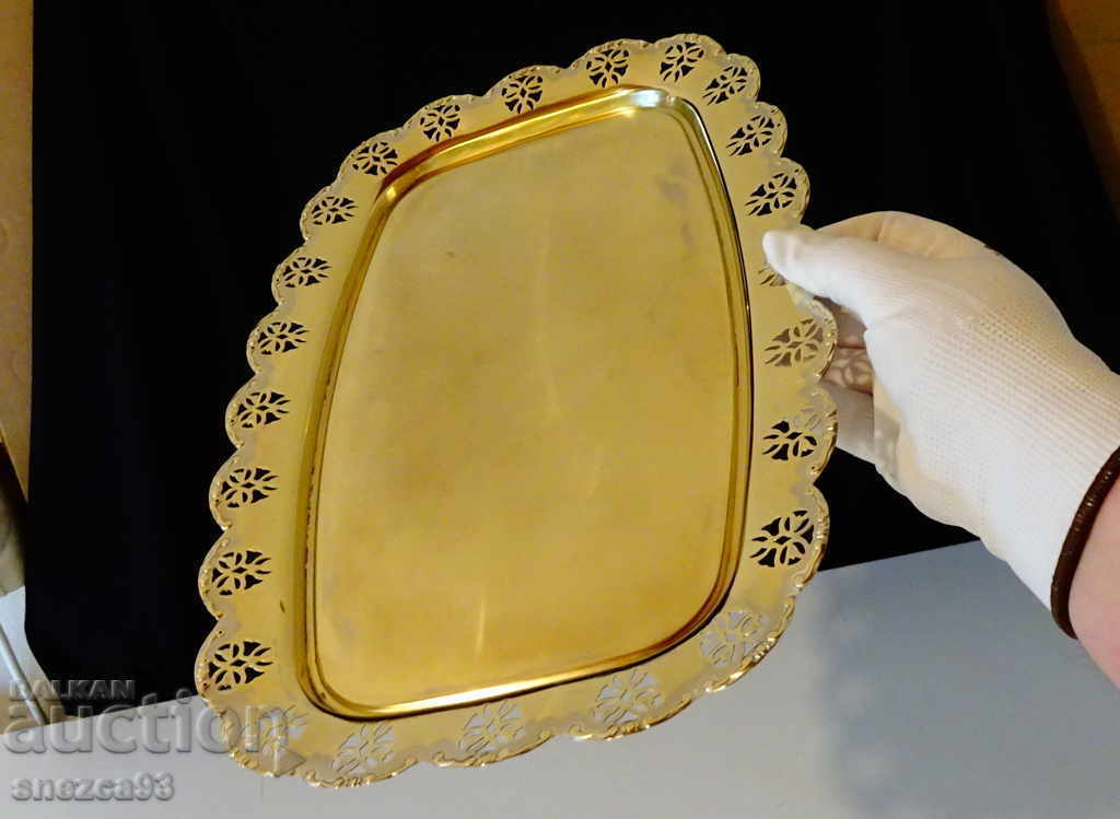 Auction Brass tray, openwork, Baroque Auction Brass tray, openwork, Baroque