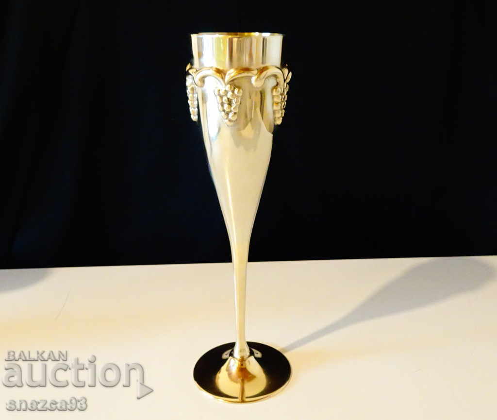 Bronze goblet, wine glass, unique grape relief Bronze goblet, wine glass, unique grape relief