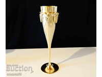 Bronze goblet, wine glass, unique grape relief