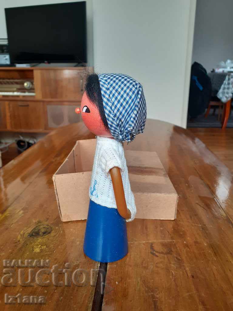 Auction Old wooden doll Auction Old wooden doll