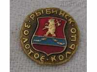 RIBINSK RUSSIA COAT OF COAT GOLD RING BADGE