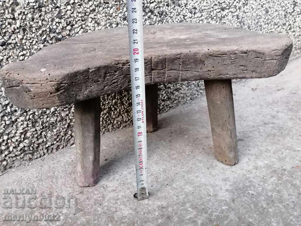 Old three-legged stool, chair, wooden, primitive - 6 Old three-legged stool, chair, wooden, primitive - 6