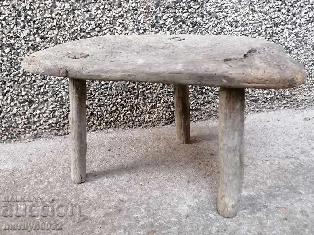 Παλιό τρίποδο σκαμπό, καρέκλα, ξύλινο, πρωτόγονο - 6 Παλιό τρίποδο σκαμπό, καρέκλα, ξύλινο, πρωτόγονο - 6