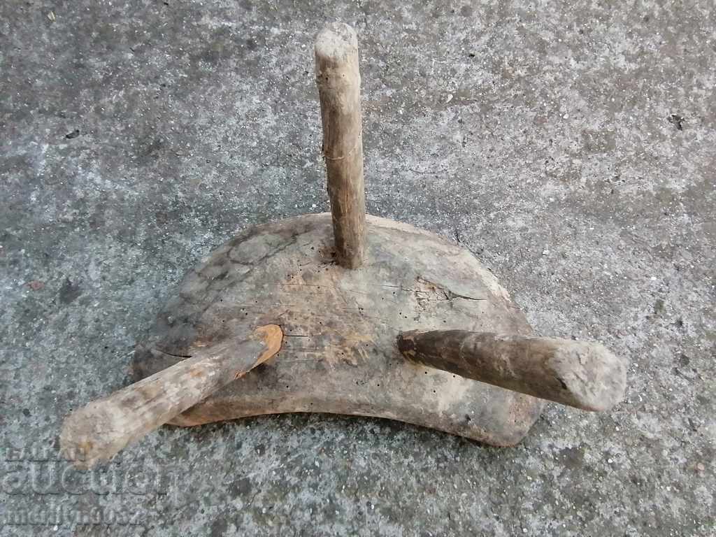 Old three-legged stool, chair, wooden, primitive with price 43.00 BGN | € 21.99 Old three-legged stool, chair, wooden, primitive with price 43.00 BGN | € 21.99
