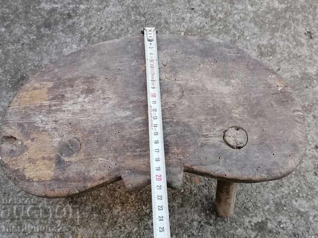 Old three-legged stool, chair, wooden, primitive - 5 Old three-legged stool, chair, wooden, primitive - 5