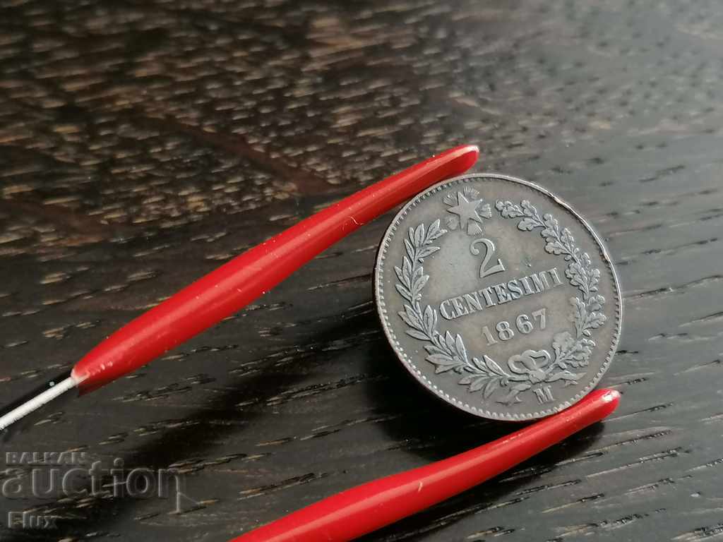 Coin - Italy - 2 centesimi 1867 with price 19.00 BGN | € 9.71 Coin - Italy - 2 centesimi 1867 with price 19.00 BGN | € 9.71