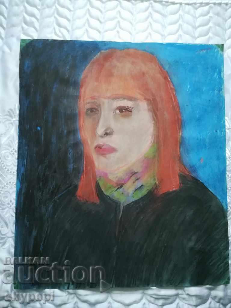 PORTRAIT - PASTEL ON CARDBOARD with price 20.00 BGN | € 10.23 PORTRAIT - PASTEL ON CARDBOARD with price 20.00 BGN | € 10.23