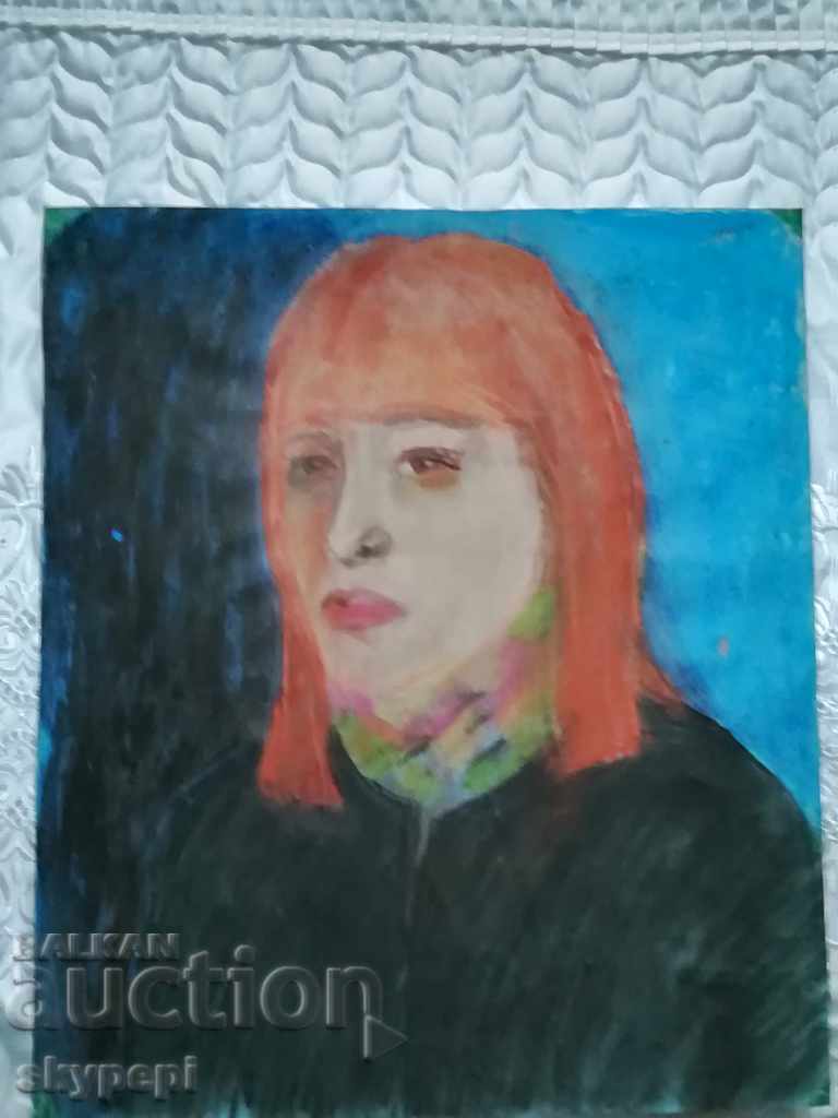 Auction PORTRAIT - PASTEL ON CARDBOARD Auction PORTRAIT - PASTEL ON CARDBOARD