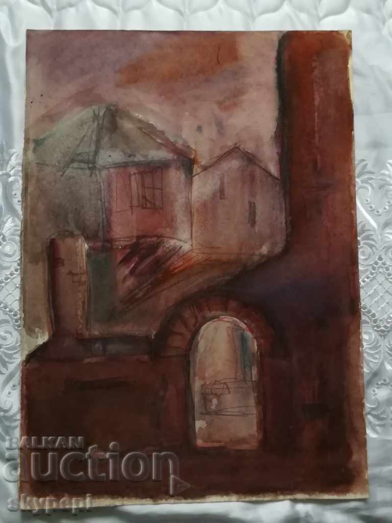 Old watercolor with price 20.00 BGN | € 10.23