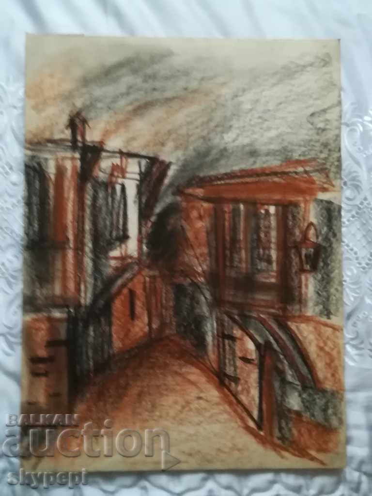 Painting - pastel "Old Nessebar" with price 35.00 BGN | € 17.90 Painting - pastel "Old Nessebar" with price 35.00 BGN | € 17.90