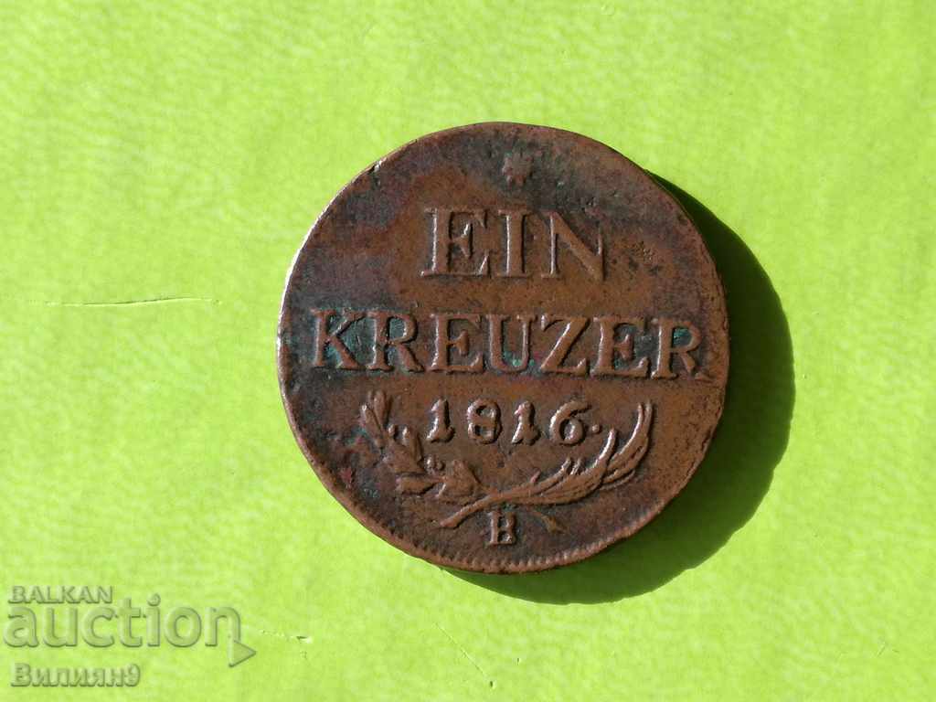 1 Kreuzer 1816 '' B '' Austria
