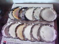 Old saucers of non-ferrous metal - 12 pcs.