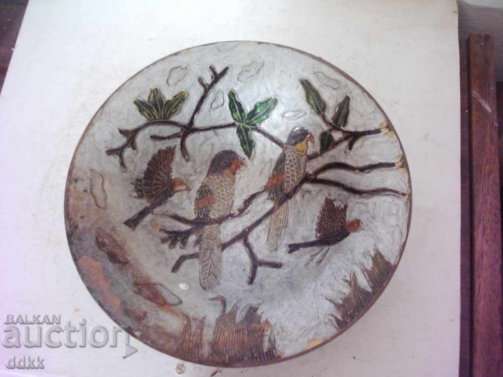 Old brass candy box with birds