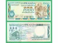 (¯`'•.¸ RWANDA 1000 franci 1988 UNC ¸.•'´¯)