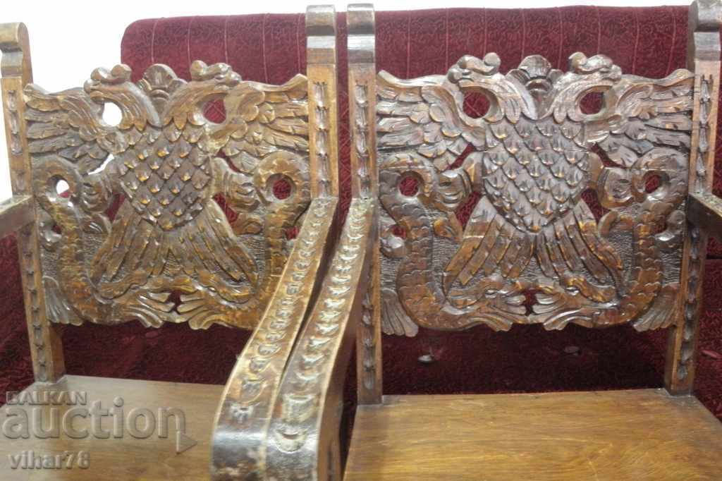 Auction  Two vintage wood carving chairs - Only by personal delivery