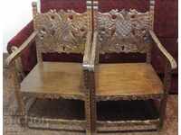 Two vintage wood carving chairs - Only by personal delivery