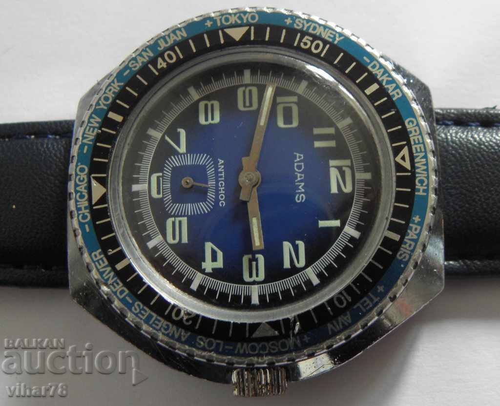 Men's Watch Adams 1970s Bezel World Time Diver with price 219.99 BGN | € 112.48