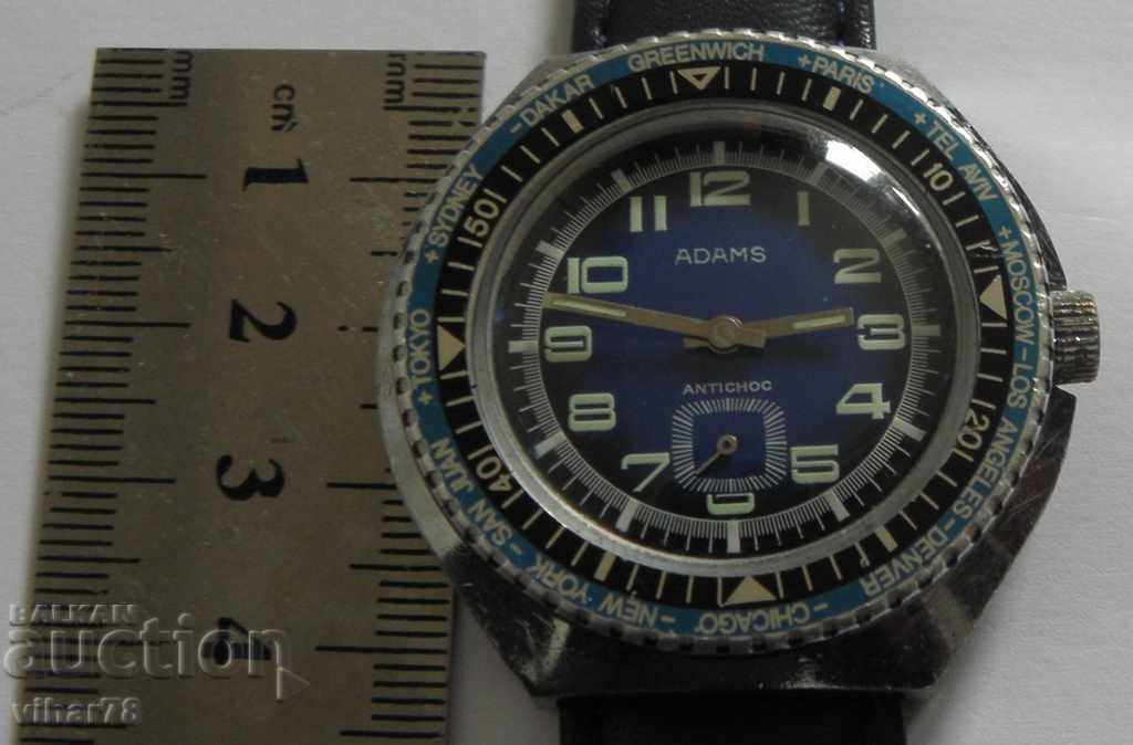 Auction  Men's Watch Adams 1970s Bezel World Time Diver