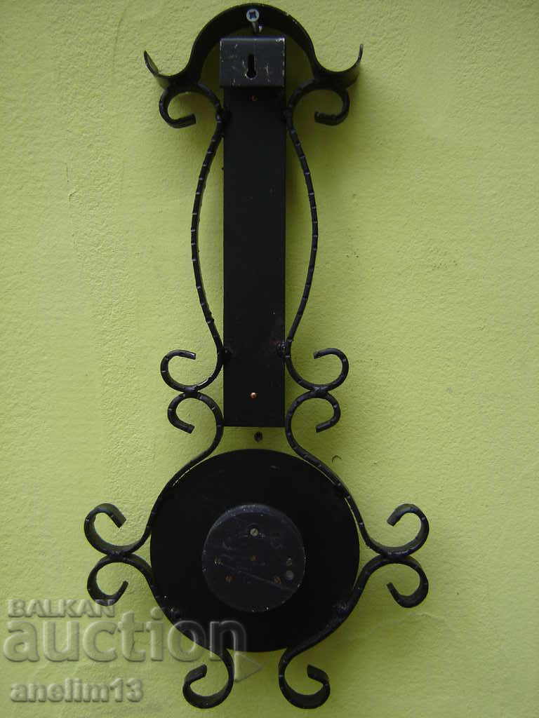 STAR BAROMETER THERMOMETER WROUGHT IRON W. GERMANY - 5 STAR BAROMETER THERMOMETER WROUGHT IRON W. GERMANY - 5