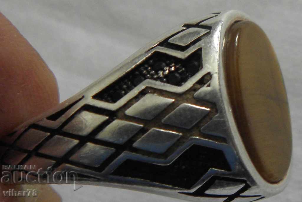 Silver Men's Ring - 6