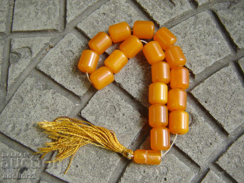 OLD ROSARY BAKELITE AMBER