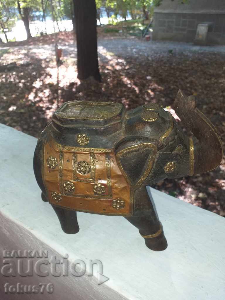 ELEFANT MARE DE LEMN ELEFANT DE BRONZ ALAMA