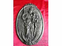 Old Rare Metal CATHOLIC PANEL
