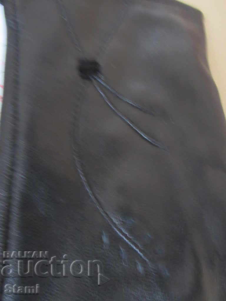 Auction Black women's leather gloves with genuine leather lining, Auction Black women's leather gloves with genuine leather lining,