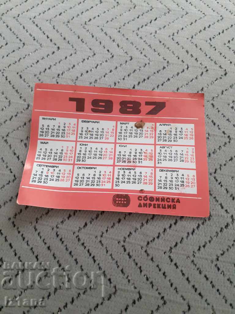 Calendar DFS Lokomotiv Sofia 1987 cu preț 3.00 BGN | € 1.53